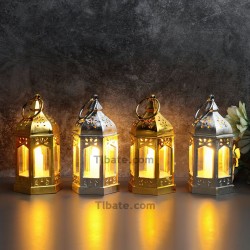 فانوس رمضاني مضيء ألوان(ذهبي وفضي)